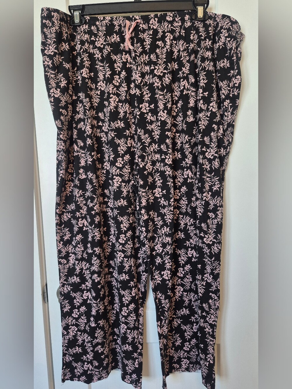 Cuddl Duds Floral Lounge Pants w-pockets Black & Pink Soft Comfort Fit Size 3X